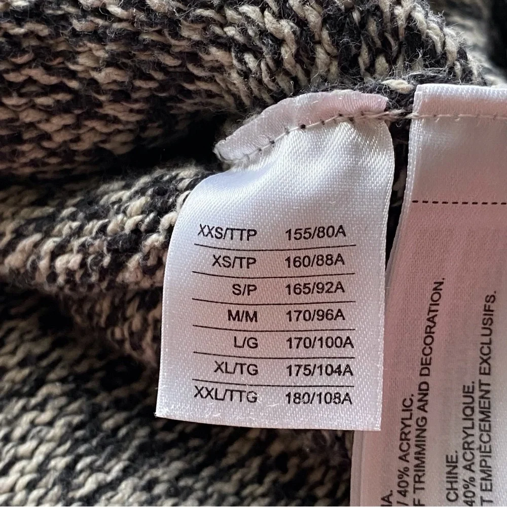 Roots Cabin Shawl Collar Cardigan Men Small Salt Pepper Cotton Pockets Preppy - Picture 9 of 15